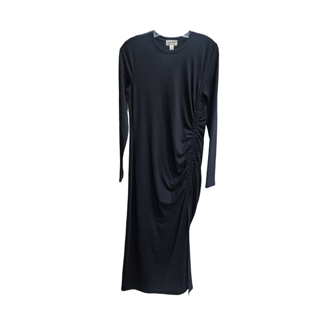 💜 OPEN EDIT Side Ruched Long Sleeve Maxi Dress Small
